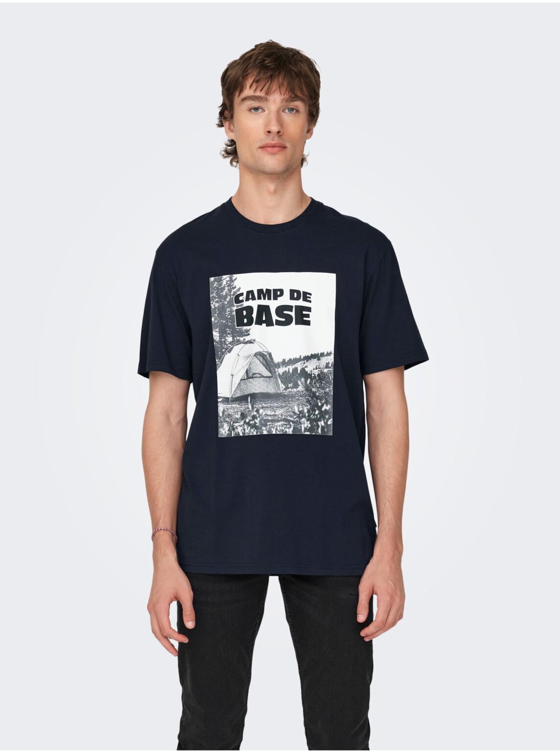 Dark blue men's T-shirt ONLY & SONS Oren - Men