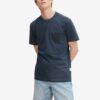 Dark blue mens basic T-shirt with pocket Tom Tailor - Men