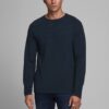 Dark blue mens basic sweater Jack & Jones Ehill - Men