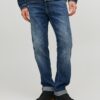 Dark blue men's straight fit jeans Jack & Jones Mike - Men's