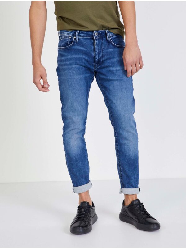 Dark blue men's straight fit jeans Pepe Jeans Stanley - Men