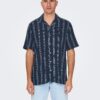 Dark blue men's striped shirt ONLY & SONS Trev - Men's