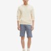 Dark blue men's striped shorts with linen blend Tom Tailor - Men's