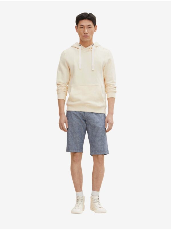 Dark blue men's striped shorts with linen blend Tom Tailor - Men's