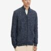 Dark blue men's striped sweater with zip Tom Tailor - Men's