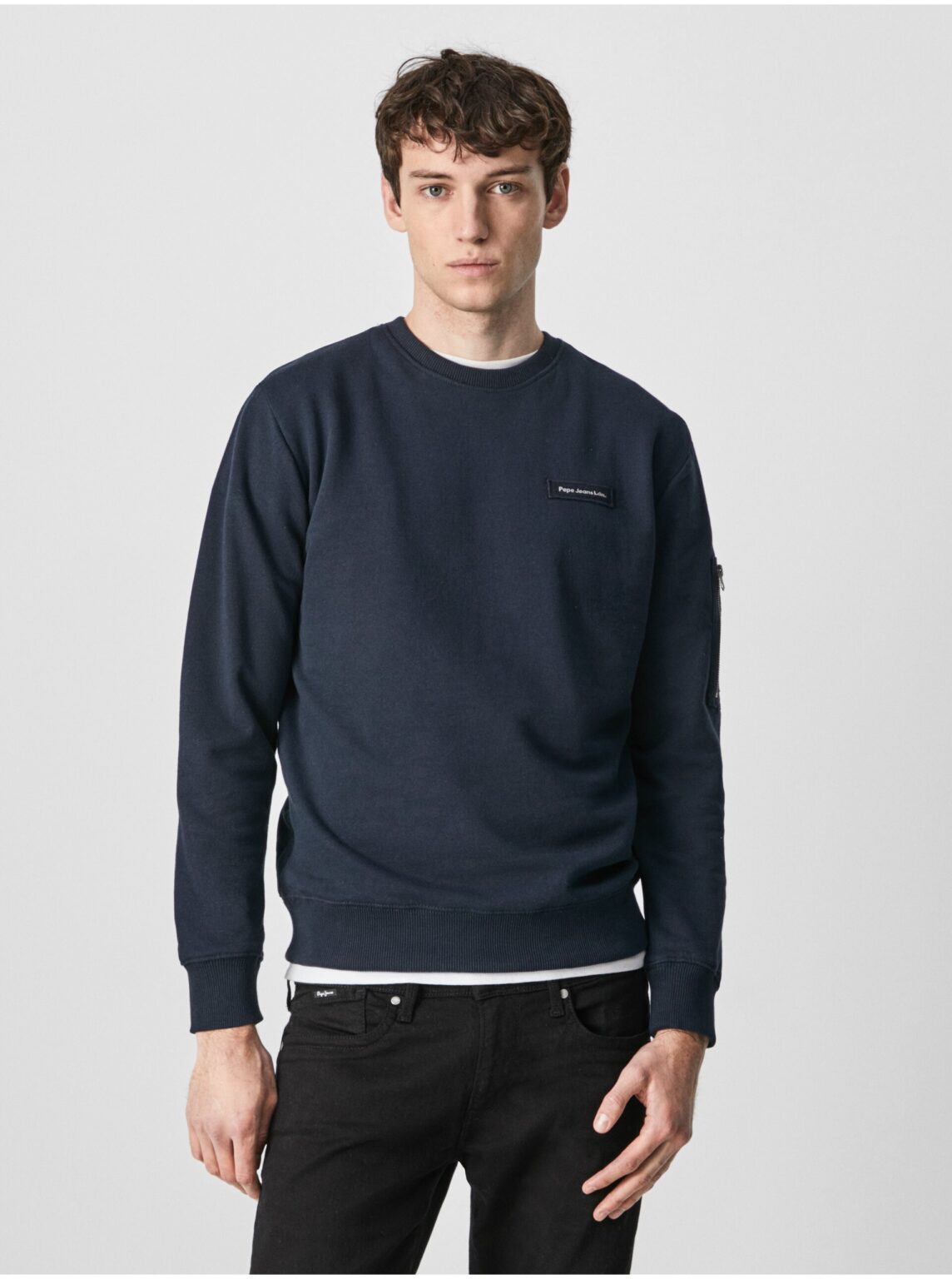 Dark blue men's sweatshirt Pepe Jeans Devon - Men's