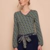 Dark blue patterned blouse Tranquillo - Women