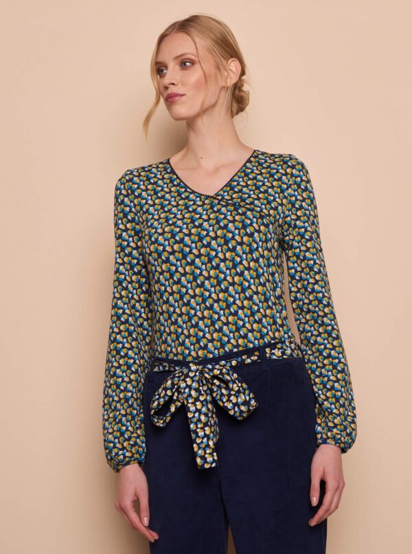 Dark blue patterned blouse Tranquillo - Women