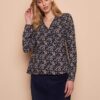 Dark blue patterned blouse Tranquillo - Women