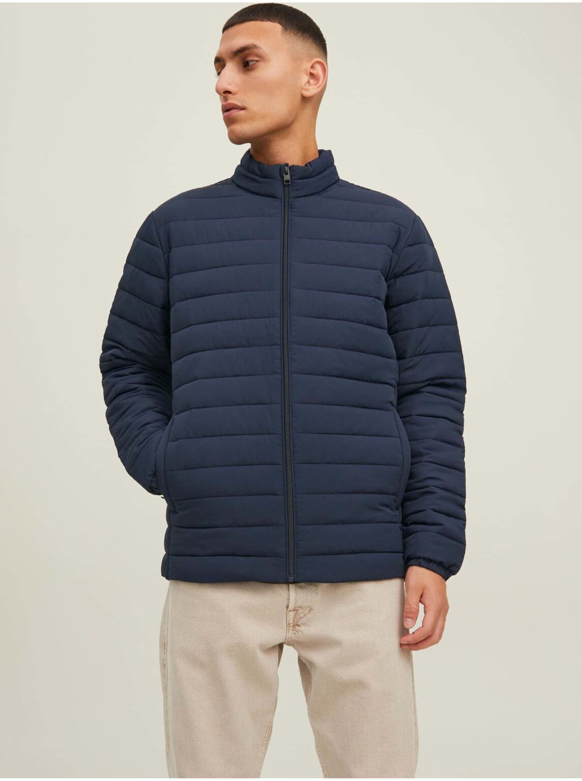 Dark blue quilted jacket Jack & Jones Puffer - Men's
