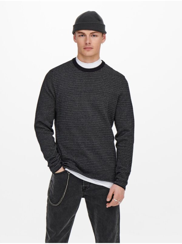 Dark blue ribbed sweater ONLY & SONS Niguel - Men's