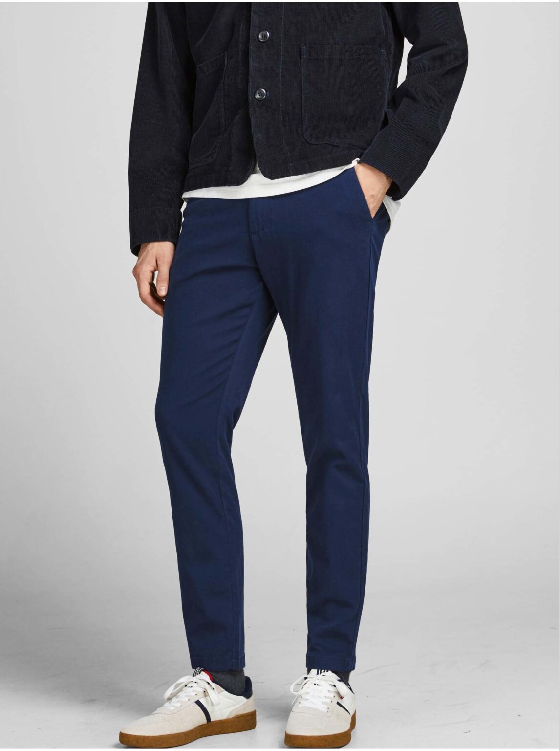 Dark blue slim fit trousers Jack & Jones Stollie - Men's