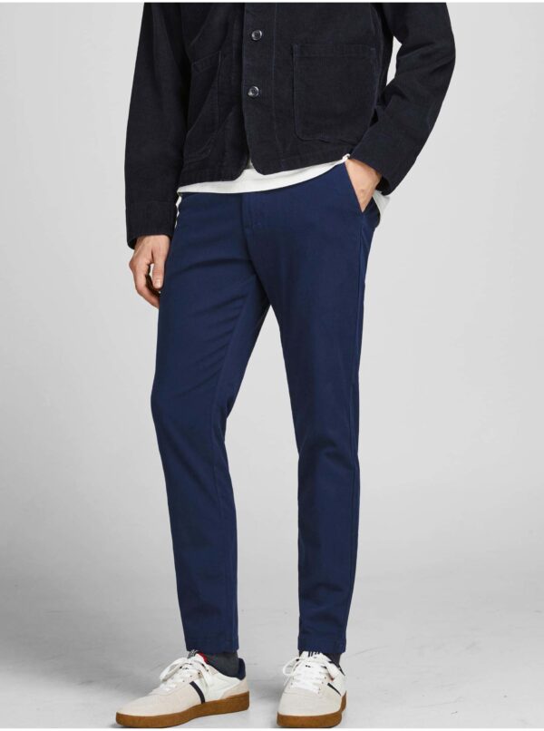 Dark blue slim fit trousers Jack & Jones Stollie - Men's