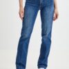Dark blue women straight fit jeans Guess Sexy Straight Marina - Women