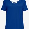 Dark blue women's T-Shirt ONLY CARMAKOMA Bandana - Women