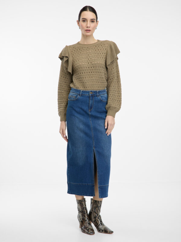 Dark blue women's denim maxi skirt ORSAY - Women's