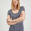 Dark blue women's floral T-shirt ORSAY - Women