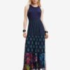 Dark blue women's maxi dress Desigual Dudas - Women's