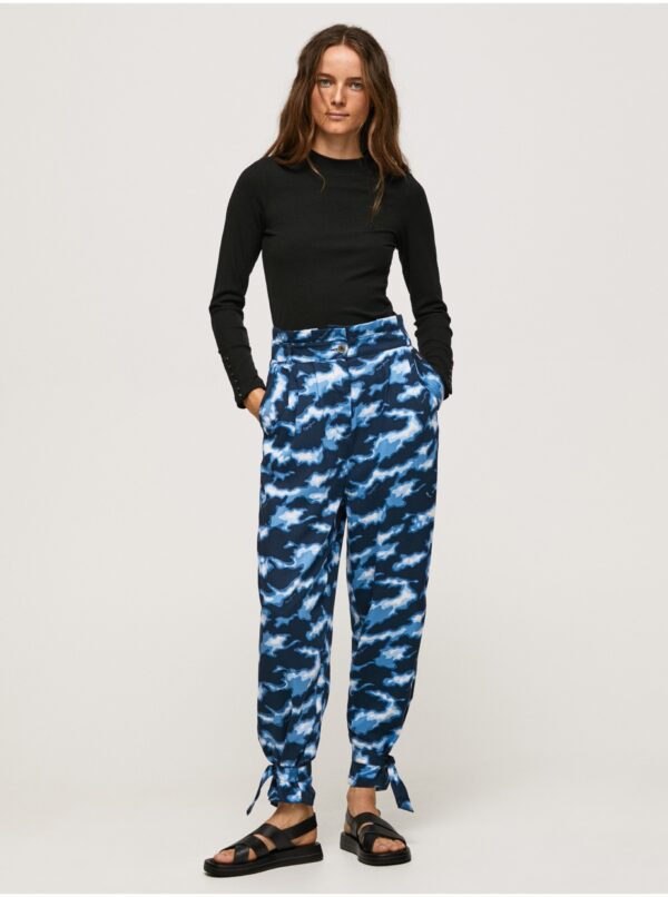 Dark blue women's patterned trousers Pepe Jeans - Women's