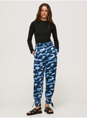 Dark blue women's patterned trousers Pepe Jeans - Women's