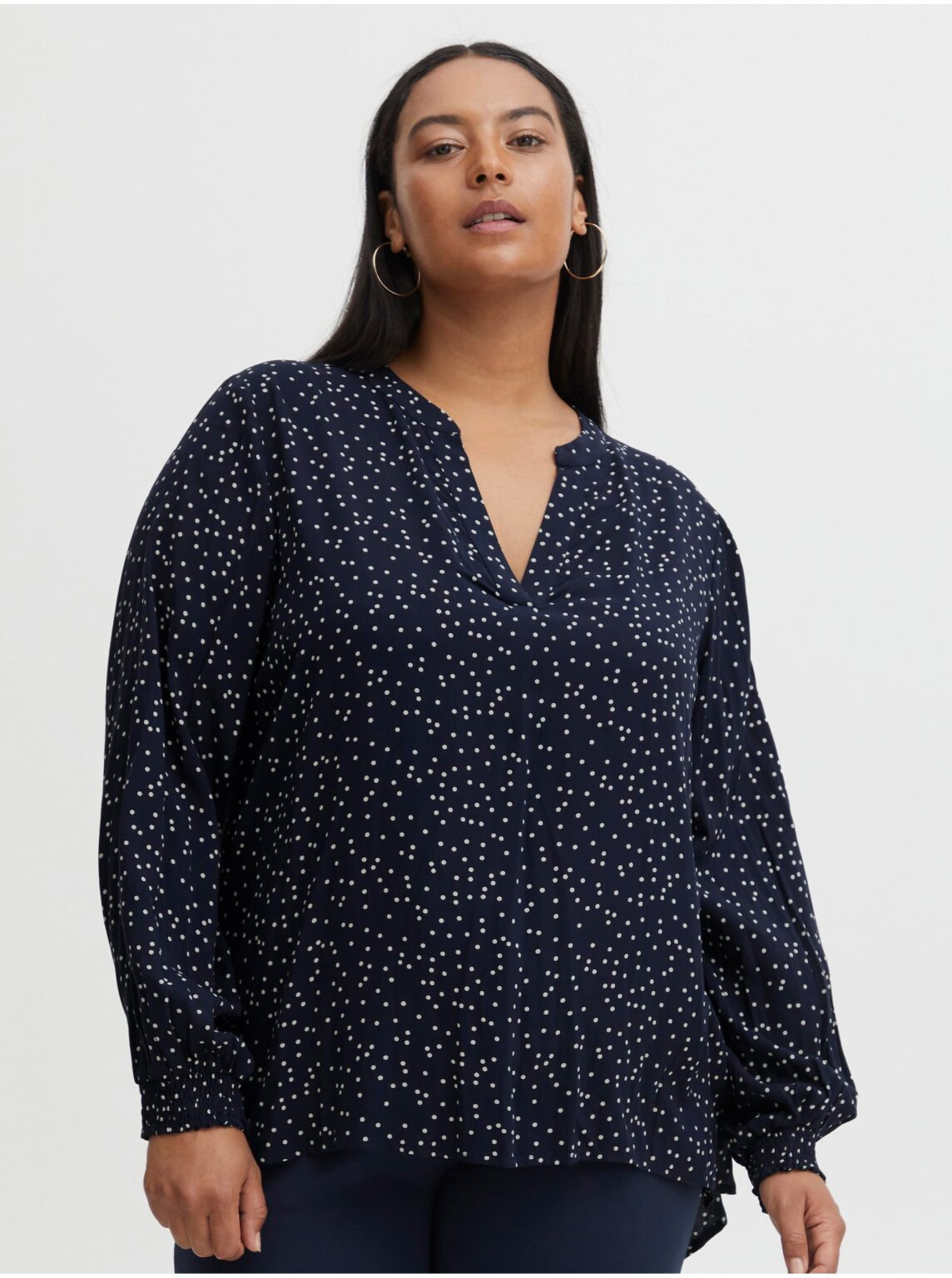 Dark blue women's polka dot blouse Fransa - Women