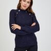 Dark blue women's ribbed sweater with decorative buttons ORSAY - Ladies