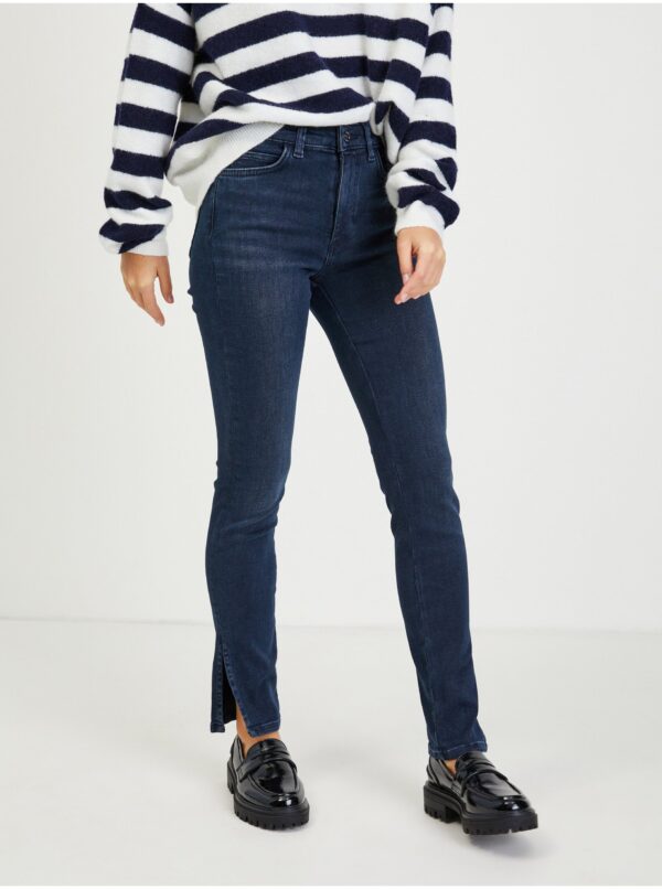 Dark blue women's skinny fit jeans with slits Guess 1981 - Women's
