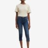 Dark blue women's three-quarter slim fit jeans Tom Tailor - Women