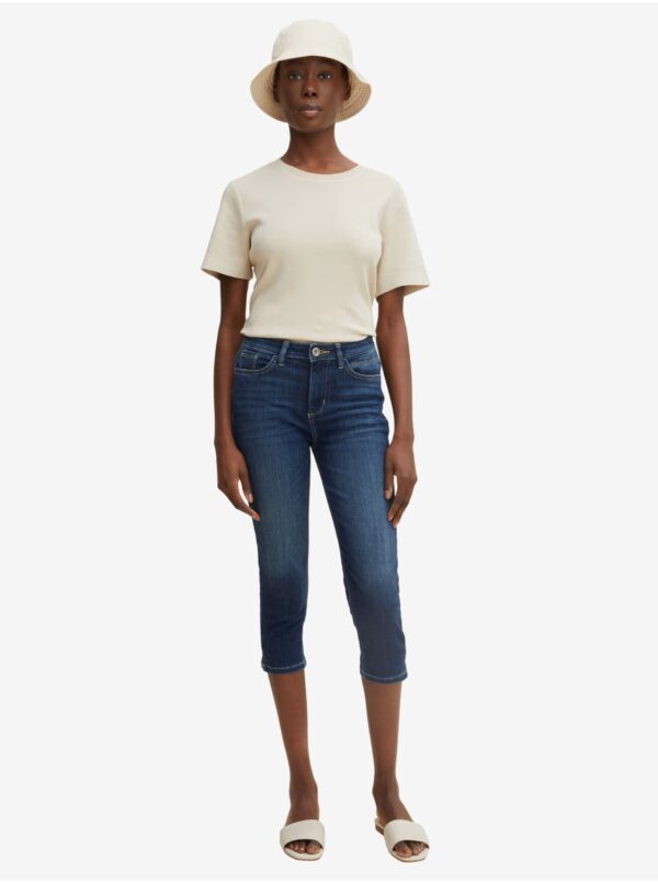 Dark blue women's three-quarter slim fit jeans Tom Tailor - Women