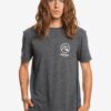 Dark gray mens brindle T-Shirt Quiksilver Gone Words - Men