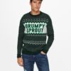 Dark green Christmas sweater ONLY & SONS X-Mas - Men