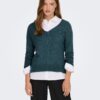 Dark green brindle sweater JDY Elanora - Women