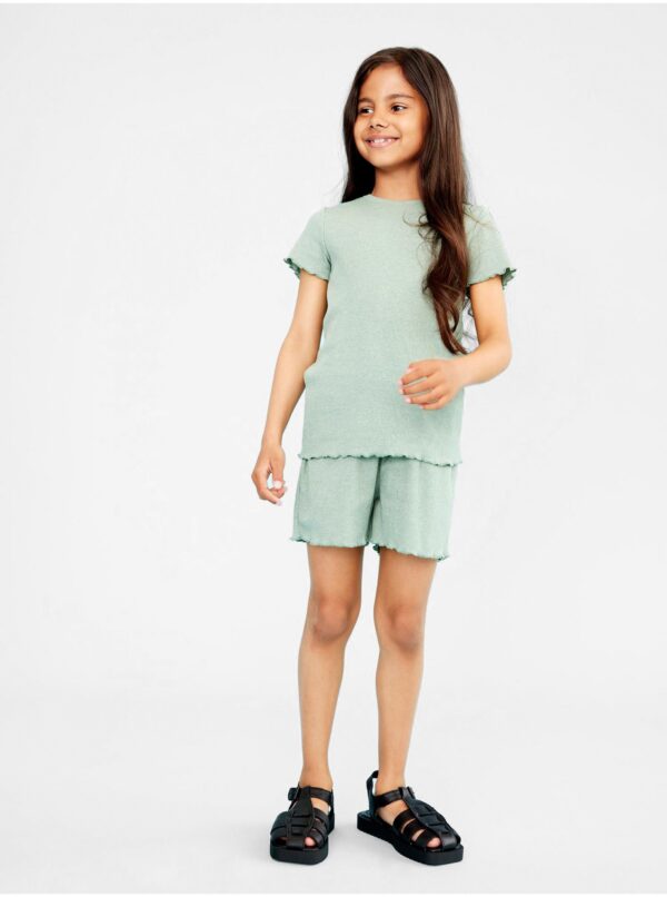 Dark green girls' ribbed shorts name it Tara - unisex