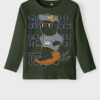Dark green long-sleeved T-shirt name it Vux - Boys