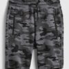 Dark grey boys' patterned tracksuit shorts GAP