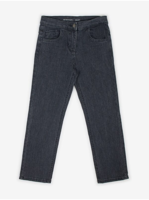 Dark grey girls' straight fit jeans Tom Tailor - Girls