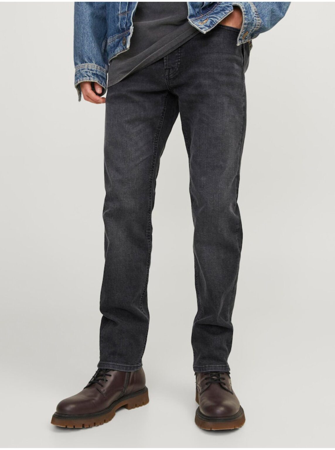 Dark grey men's slim fit jeans Jack & Jones Mike - Men's
