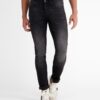 Dark grey men's slim fit jeans with a faded effect LERROS - Men