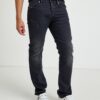 Dark grey men's straight fit jeans Diesel Buster - Men