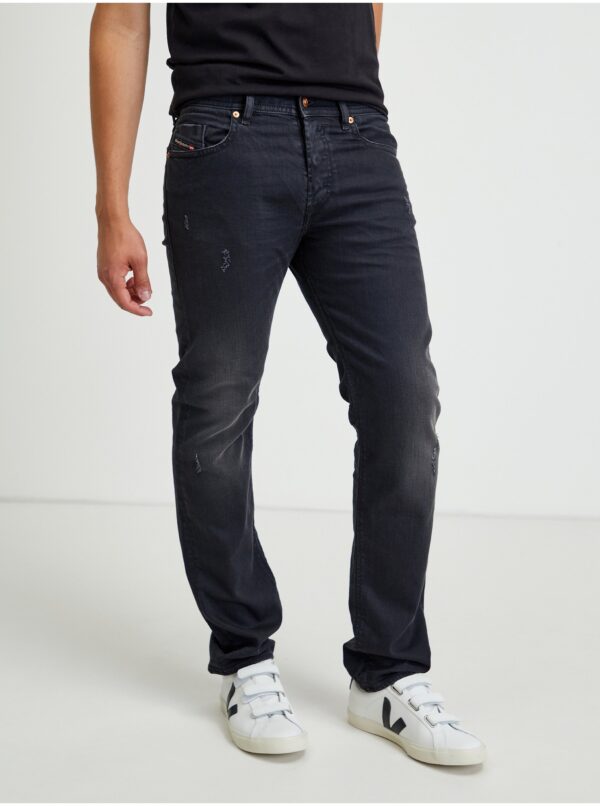 Dark grey men's straight fit jeans Diesel Buster - Men