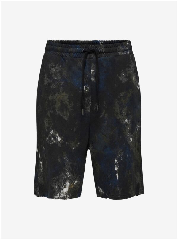 Dark grey patterned sweat shorts ONLY & SONS Lek - Men's
