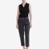 Dark grey women's cropped straight fit jeans Tom Tailor - Women