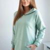 Dark mint dress with a hood