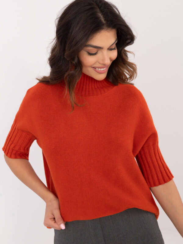 Dark orange turtleneck with cuffs