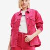 Dark pink Desigual Morgon Denim Jacket - Ladies