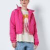 Dark pink Ladies Quilted Bomber with Collar Noisy May Ziggy - Women