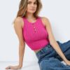 Dark pink crop top tank top Noisy May Frey - Women