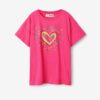 Dark pink girls' T-shirt Desigual Heart - Girls