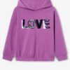 Dark pink girl's hoodie name it Frida - Girls
