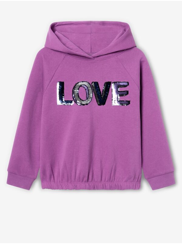 Dark pink girl's hoodie name it Frida - Girls